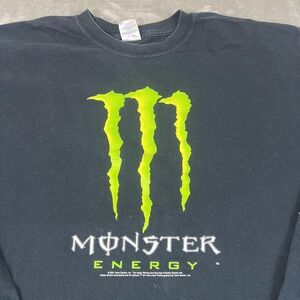 Monster Energy Shirt Long Sleeve Mens XL Black NASCAR Robby Gordon 7 Racing